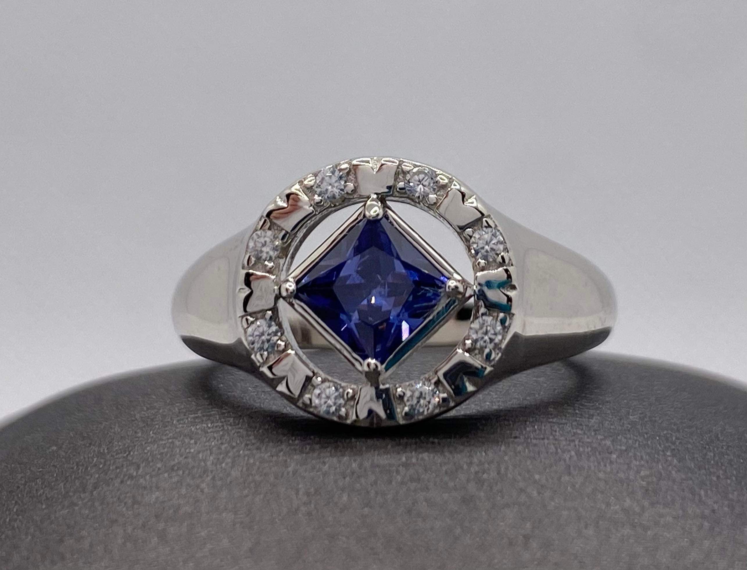 NA service symbol sterling silver ring with cubic zirconia NAR-04 image 8