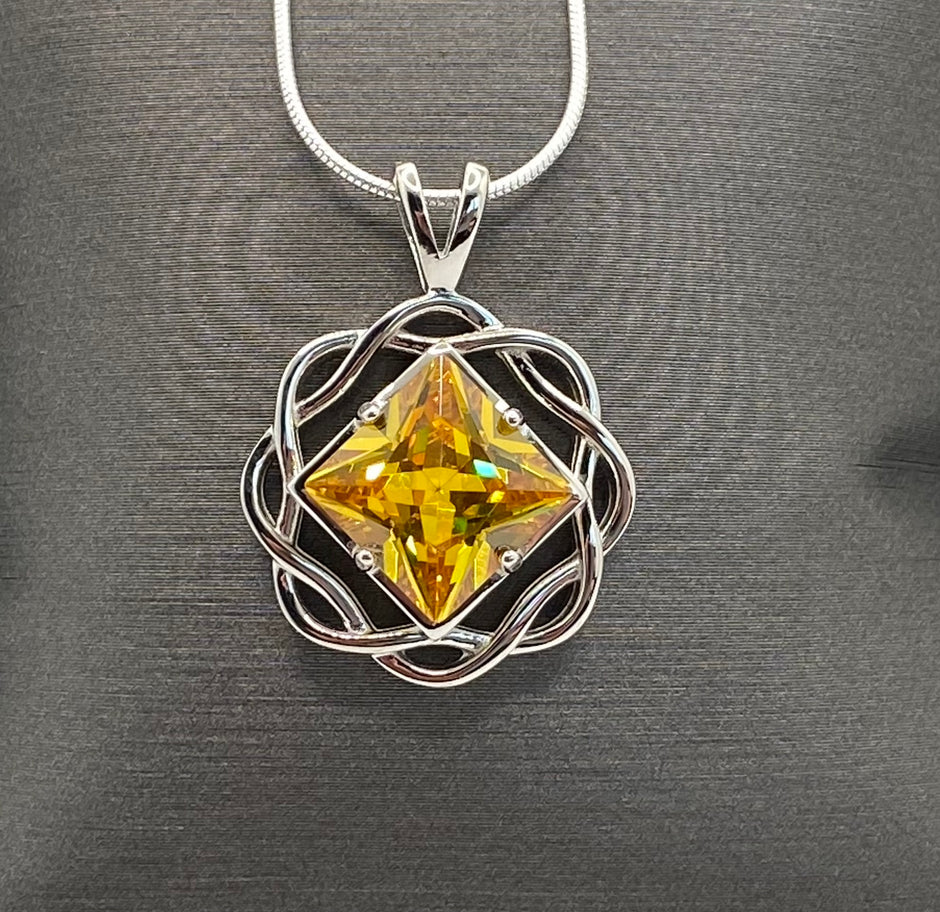 Medium Basket Weave Service Symbol Pendant with Birthstone .925 sterling silver image 7