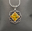 Medium Basket Weave Service Symbol Pendant with Birthstone .925 sterling silver image 7
