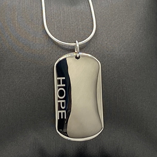 Dog Tag with Spiritual Principle Hope .925 sterling silver image 0