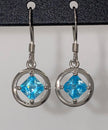 Medium Sterling Silver NA Earrings with stones NAE-08 image 1