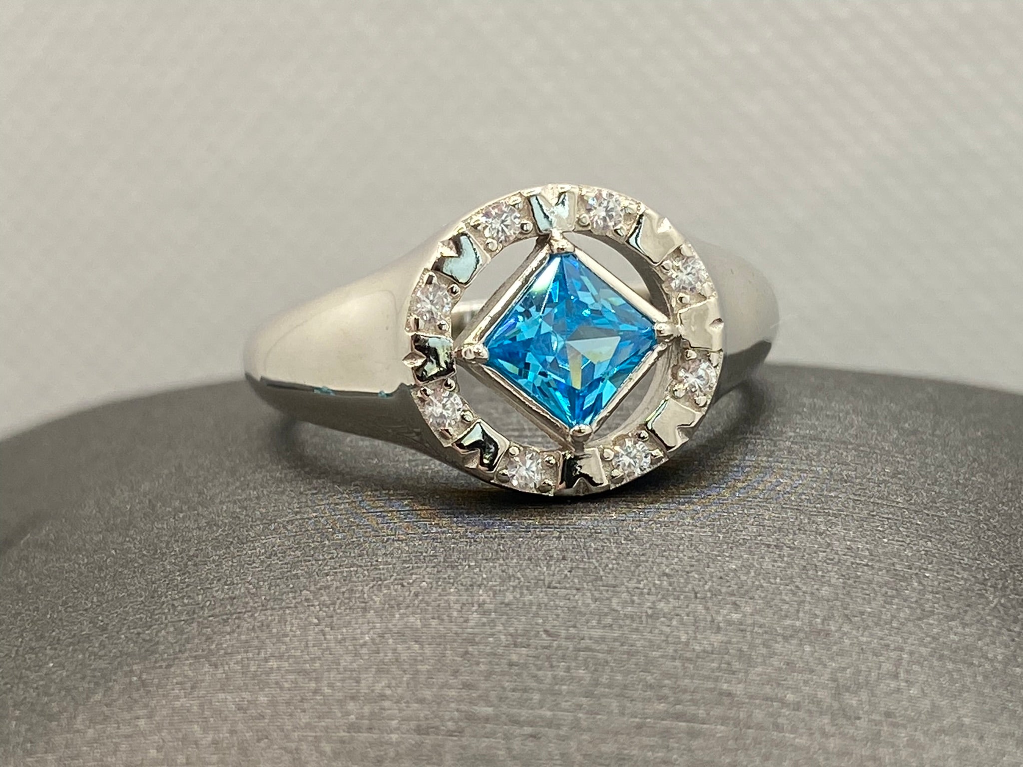 NA service symbol sterling silver ring with cubic zirconia NAR-04 image 7