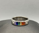 Rainbow CZ with NA Service Symbols Ring .925 Sterling Silver NAR-40 image 2