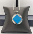 NA Service Symbol Blue Robin Turquoise and Mother of Pearl Pendant (NAP-02-T) image 0