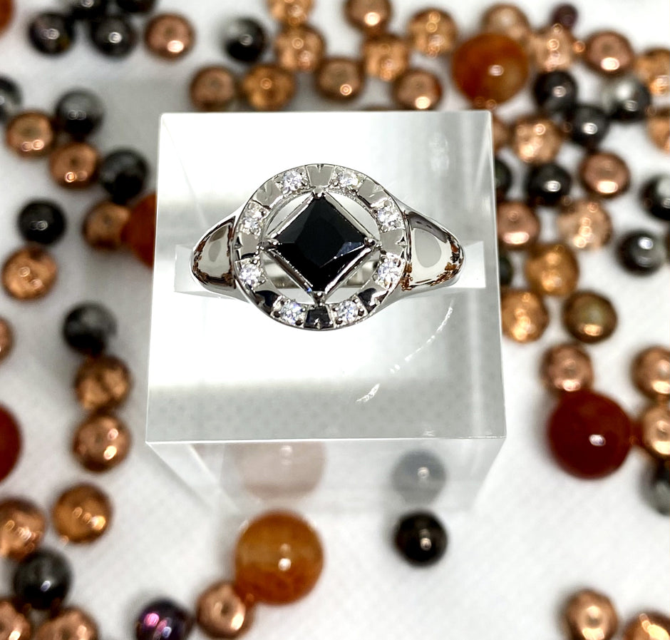 NA service symbol sterling silver ring with cubic zirconia NAR-04 image 4