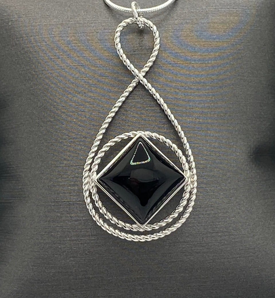 NA Service Symbol Drop Rope Pendant .925 sterling silver image 0
