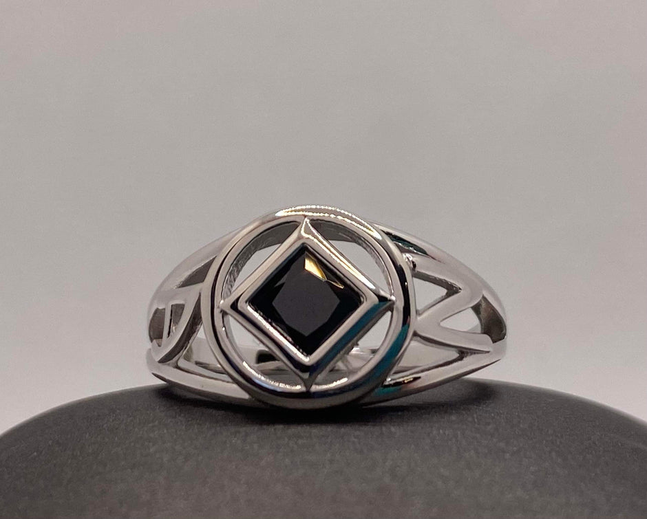 NA Sterling Silver Service Symbol Ring with CZ NAR-03 image 3