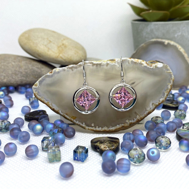 Medium Sterling Silver NA Earrings with stones NAE-08 image 0