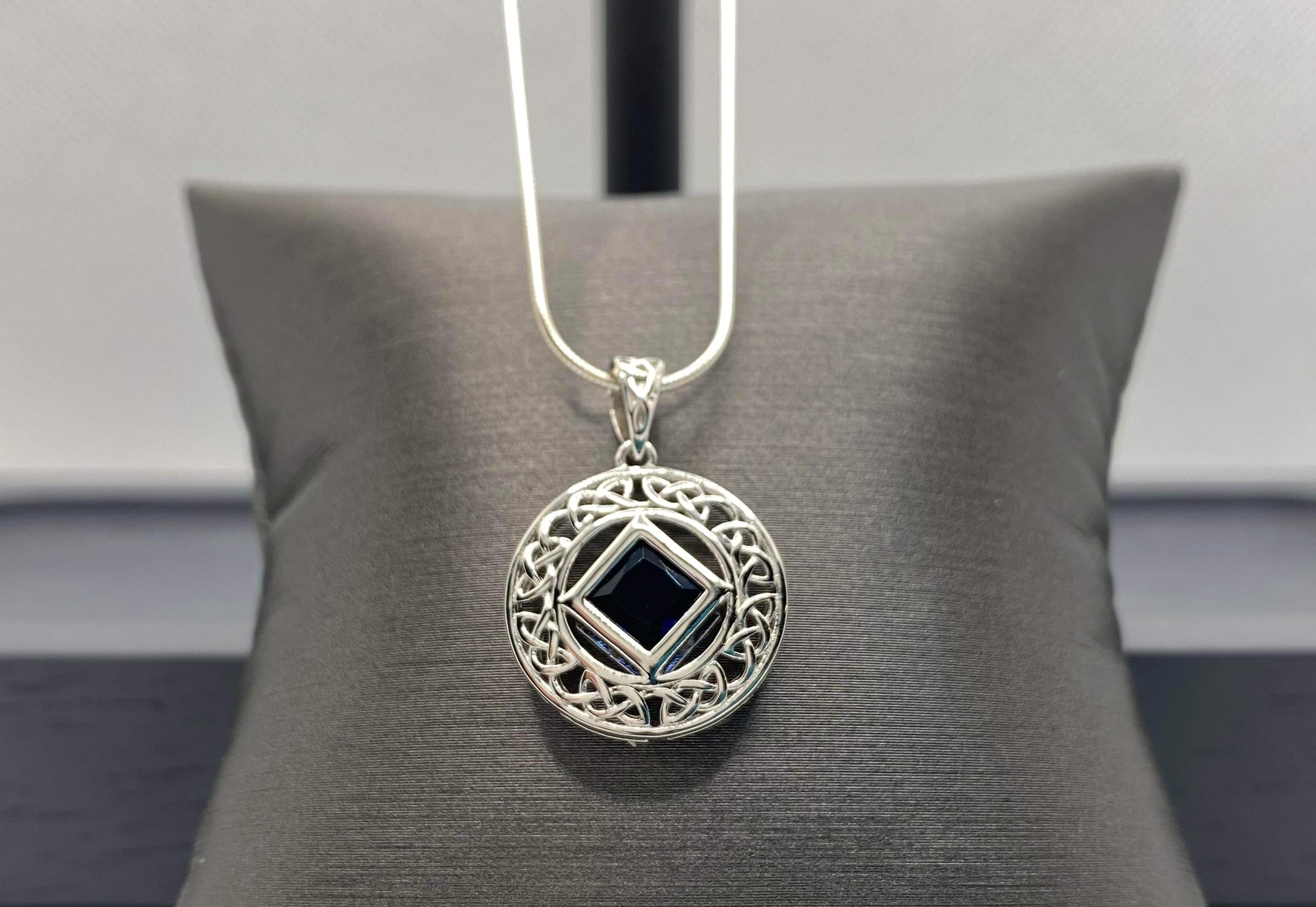 NA Service Symbol Celtic Pendant with CZ stone in center image 8