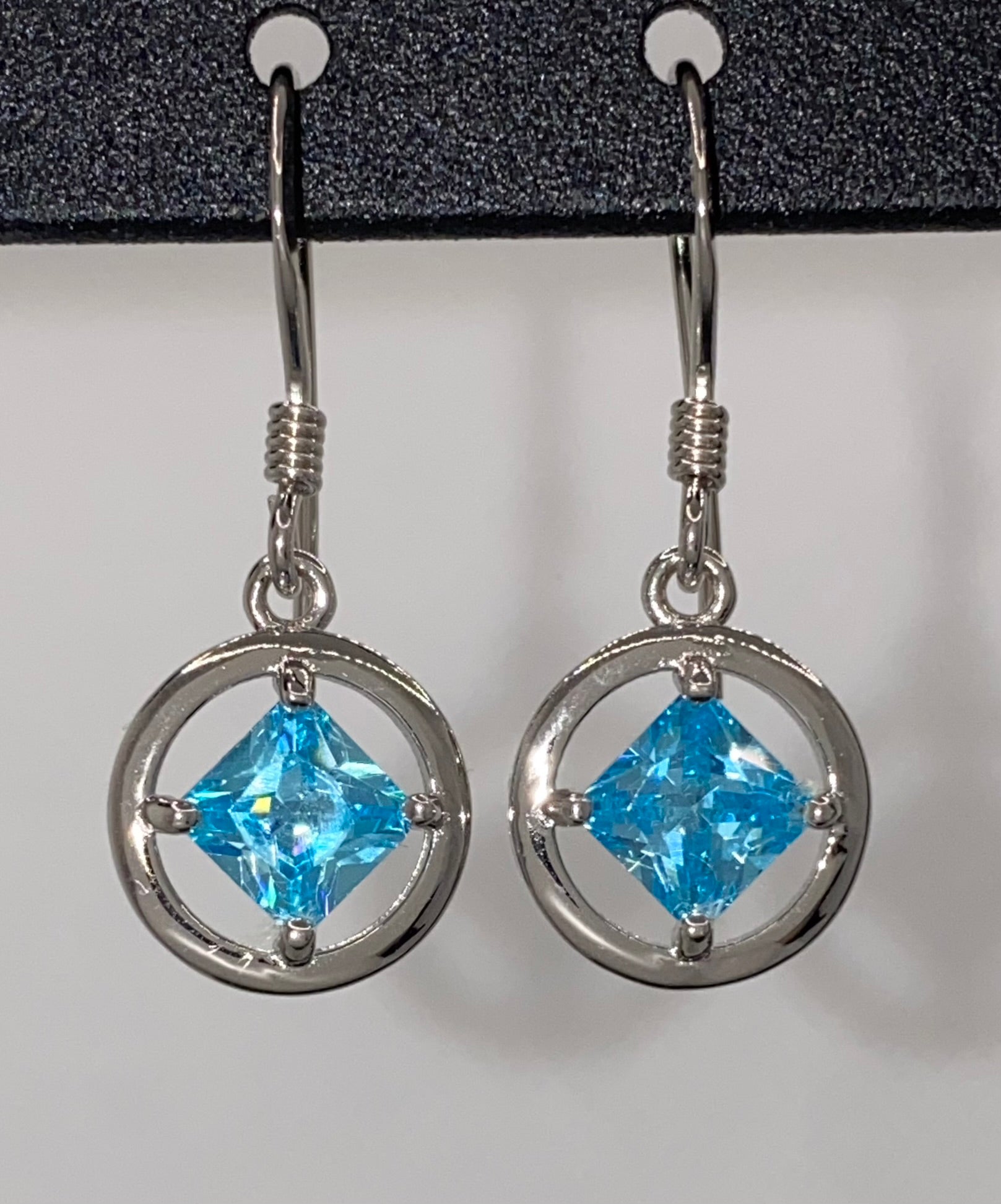 Medium Sterling Silver NA Earrings with stones NAE-08 image 9