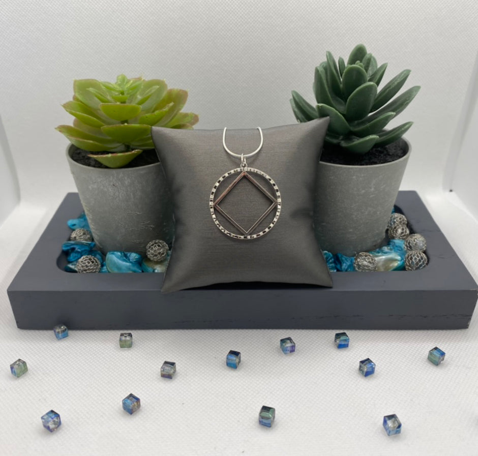 Large diamond cut NA Service Symbol Pendant .925 sterling silver image 1