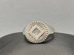 NA Diamond Cut Service Symbol Signet Ring .925 Sterling Silver NAR-39 image 0