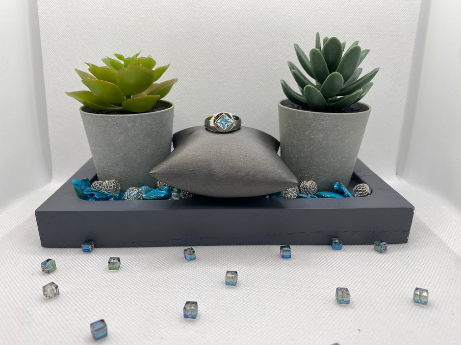 NA service symbol sterling silver ring with cubic zirconia NAR-26 image 6