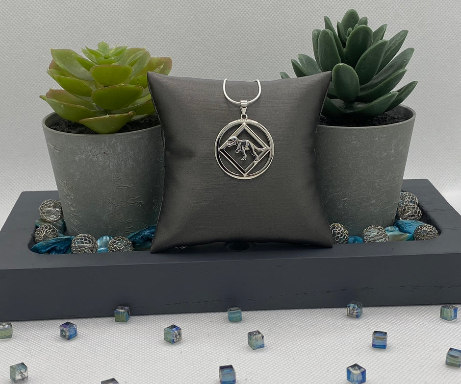 Dinosaur with NA Symbol Pendant .925 sterling silver image 1