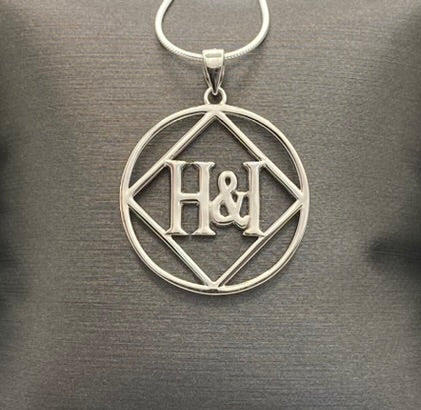 NA Service Symbol H & I  Pendant .925 sterling silver image 0