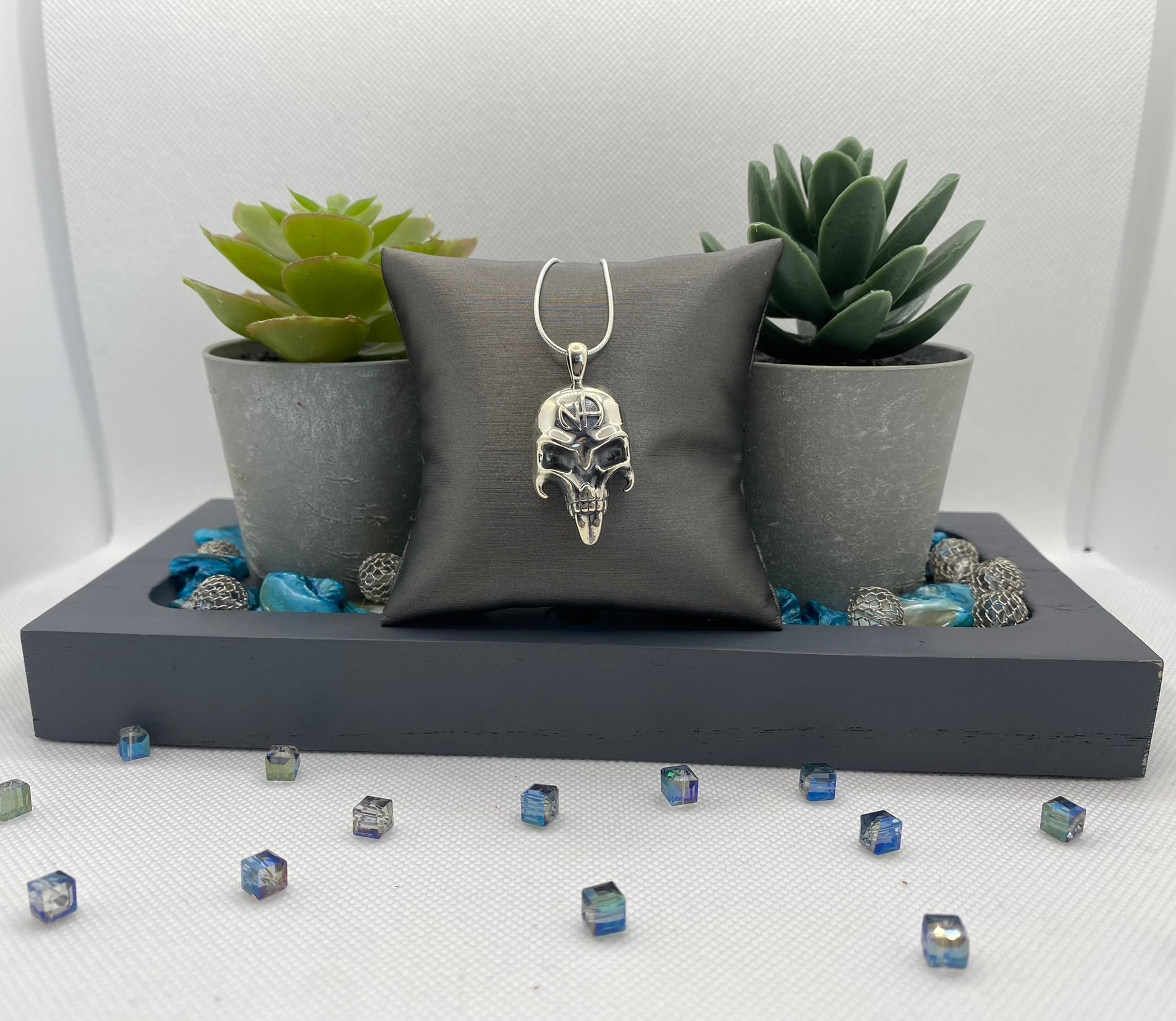 Skull with NA Symbol Pendant .925 sterling silver image 1