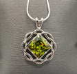 Medium Basket Weave Service Symbol Pendant with Birthstone .925 sterling silver image 4