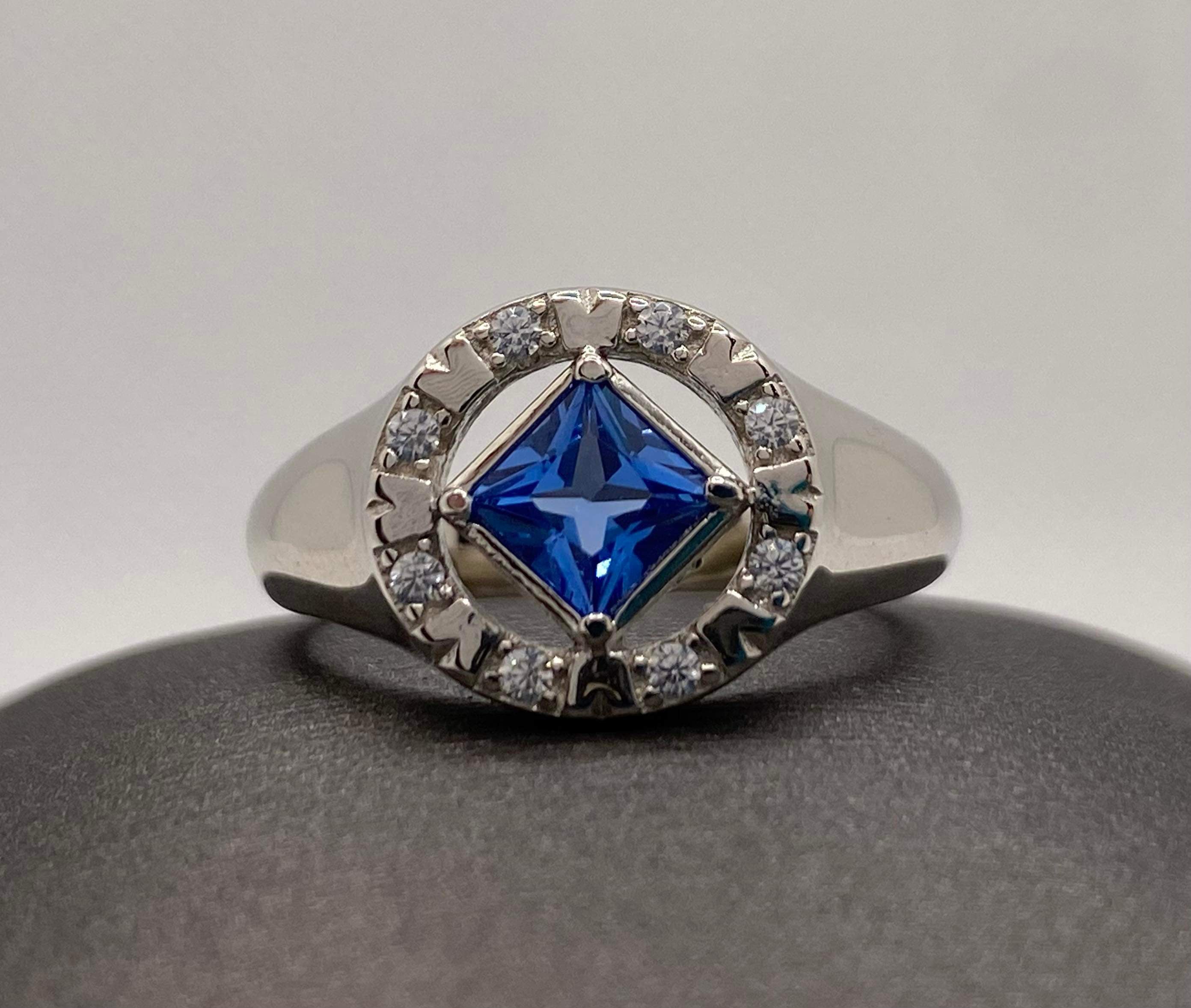 NA service symbol sterling silver ring with cubic zirconia NAR-04 image 10