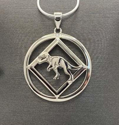 Dinosaur with NA Symbol Pendant .925 sterling silver image 0