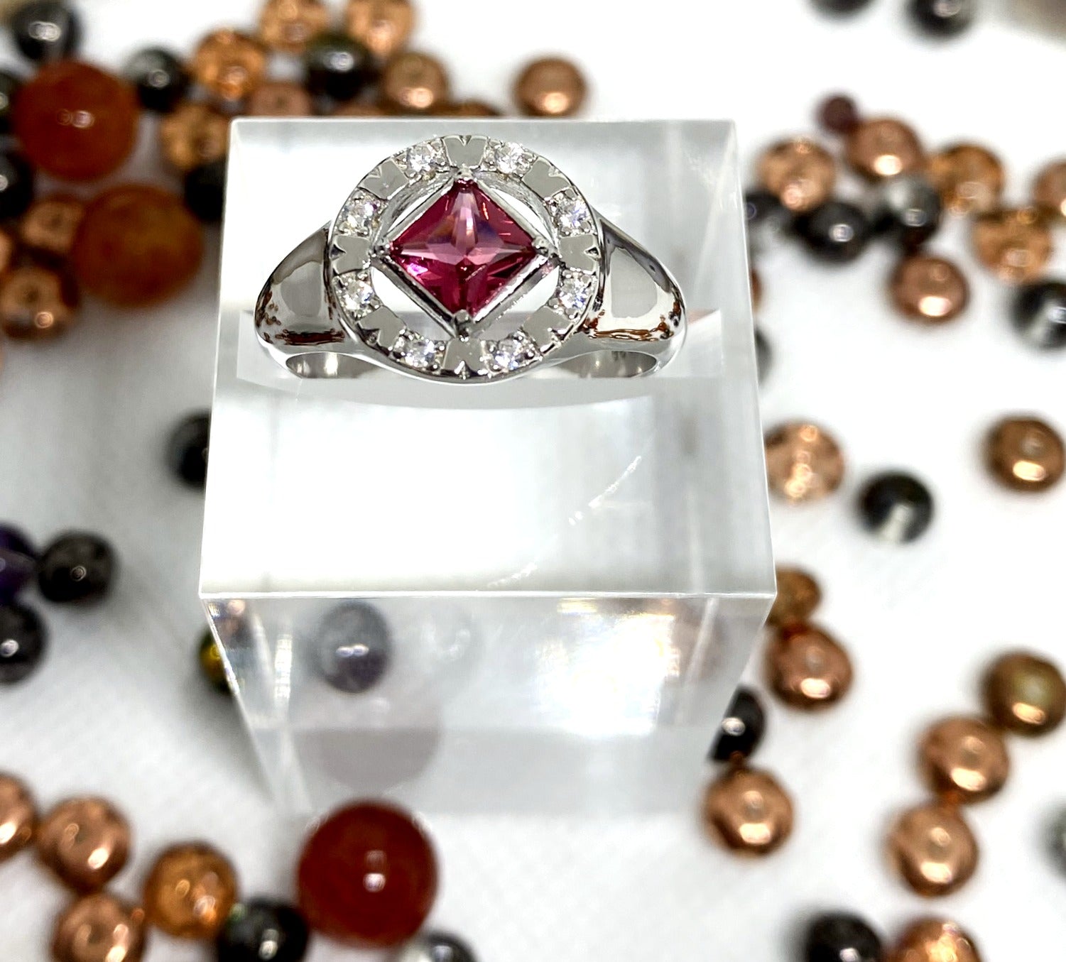 NA service symbol sterling silver ring with cubic zirconia NAR-04 image 3