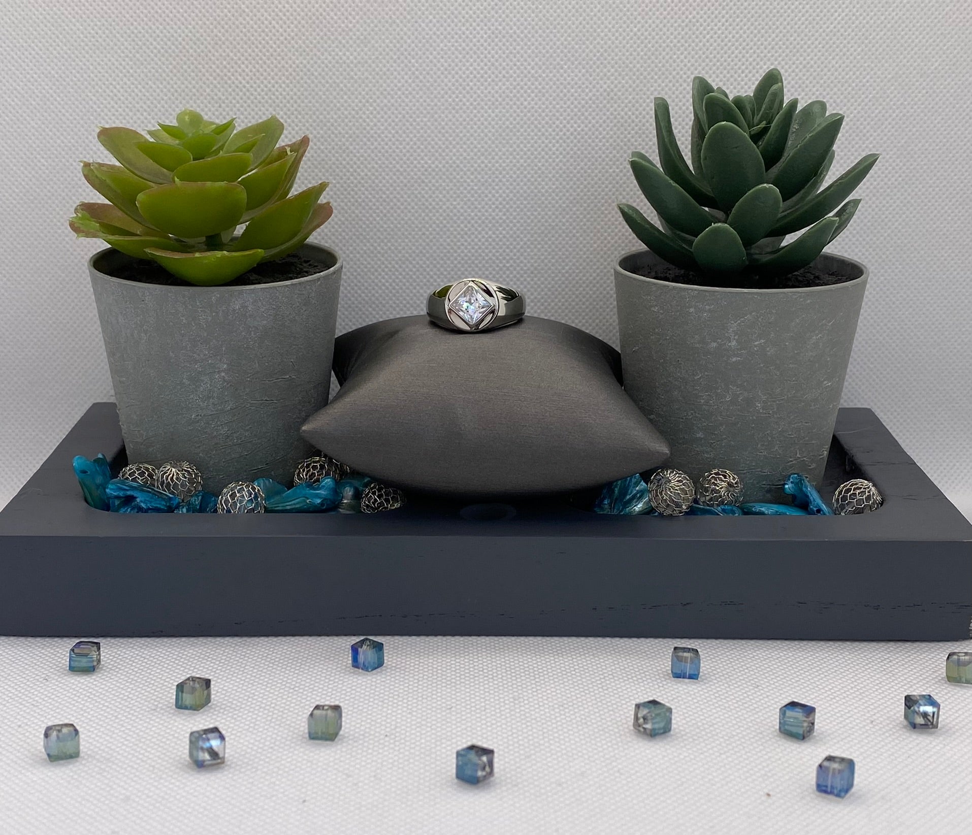 NA service symbol sterling silver ring with cubic zirconia NAR-26 image 8