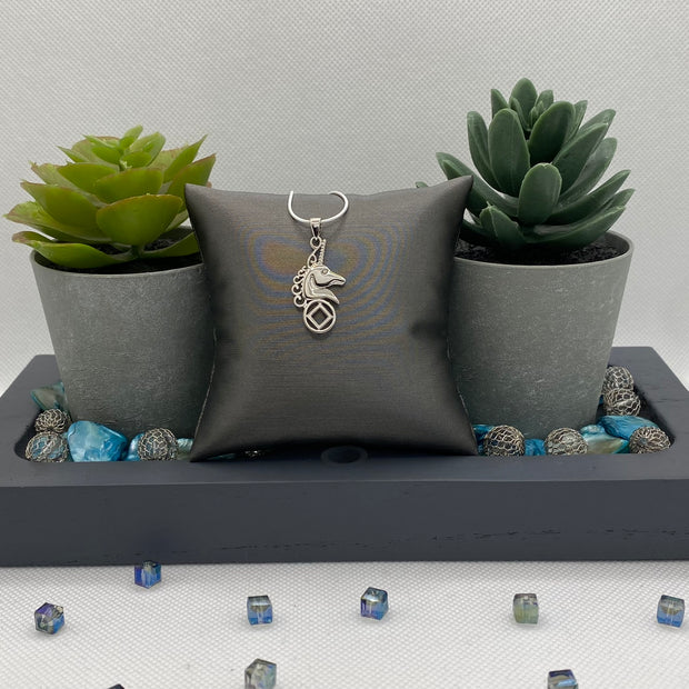Unicorn with NA Service Symbol Pendant .925 sterling silver image 1