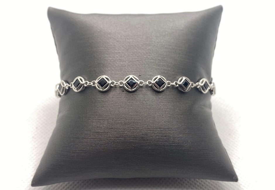 NA Service Symbol bracelet 3mm cubic zirconia (NAB-02) image 0