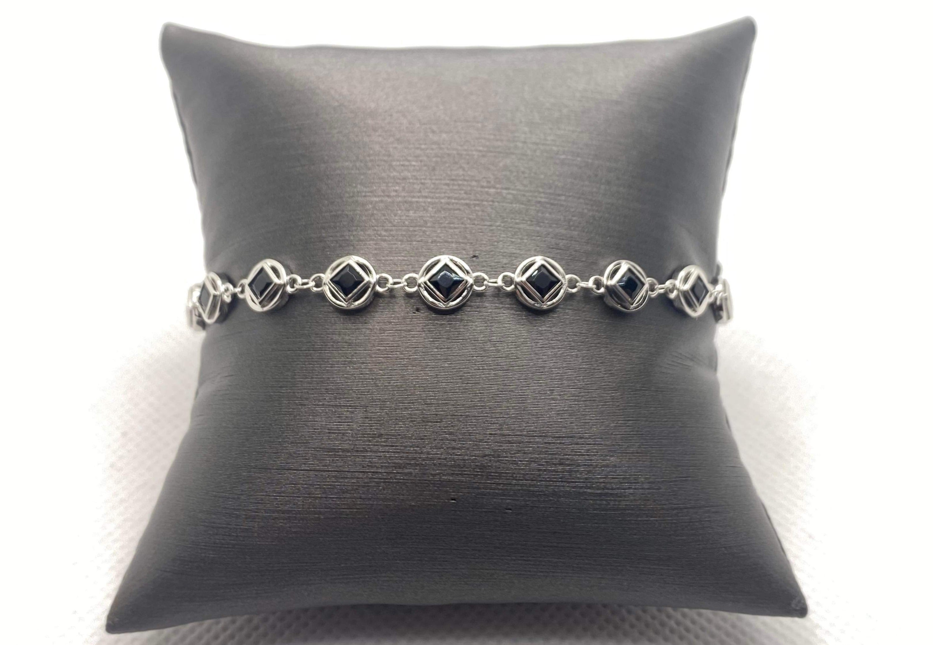 NA Service Symbol bracelet 3mm cubic zirconia (NAB-02) image 0
