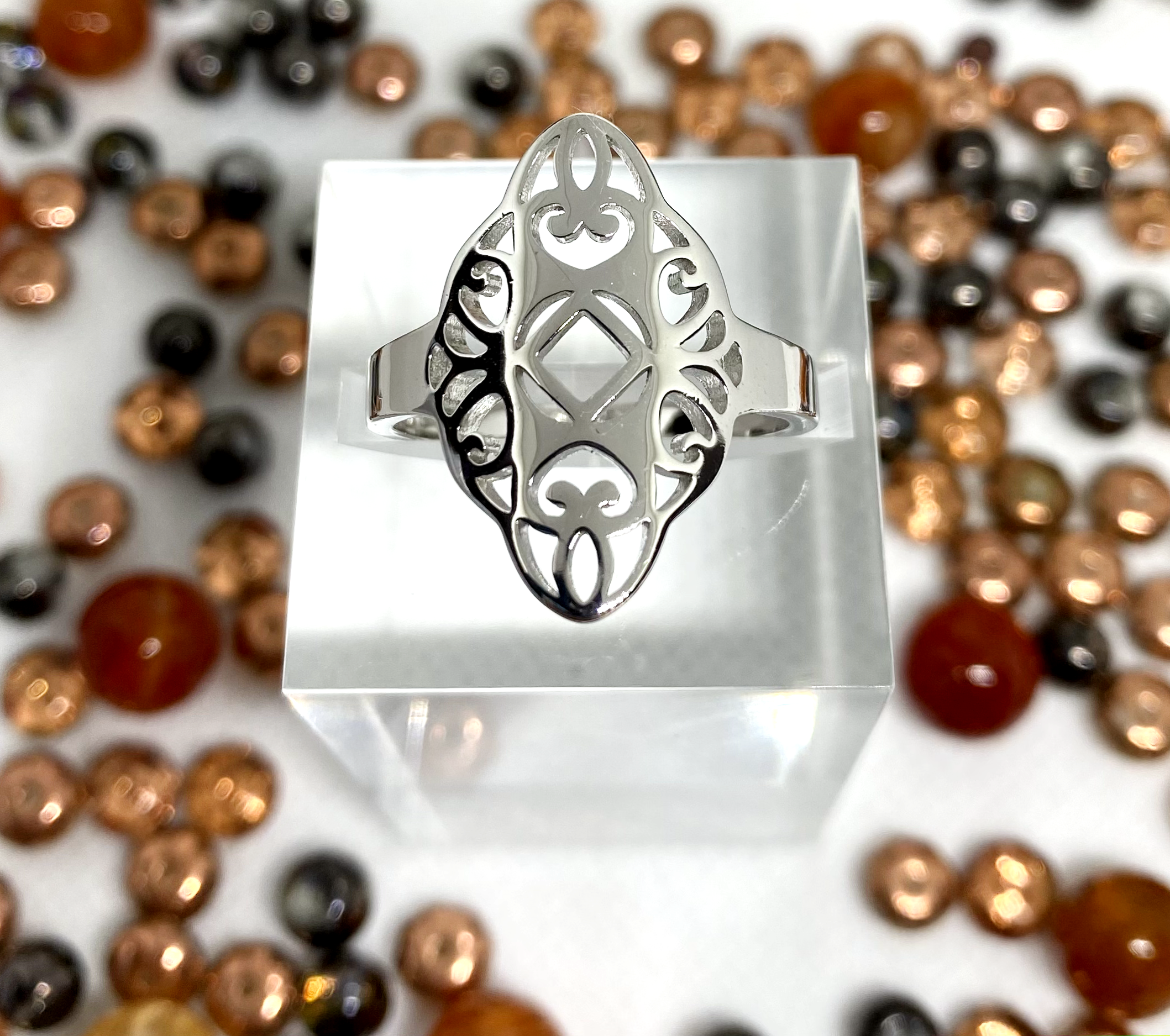 Filagree .925 Sterling Silver Ring NAR-08 image 0