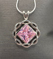 Medium Basket Weave Service Symbol Pendant with Birthstone .925 sterling silver image 6