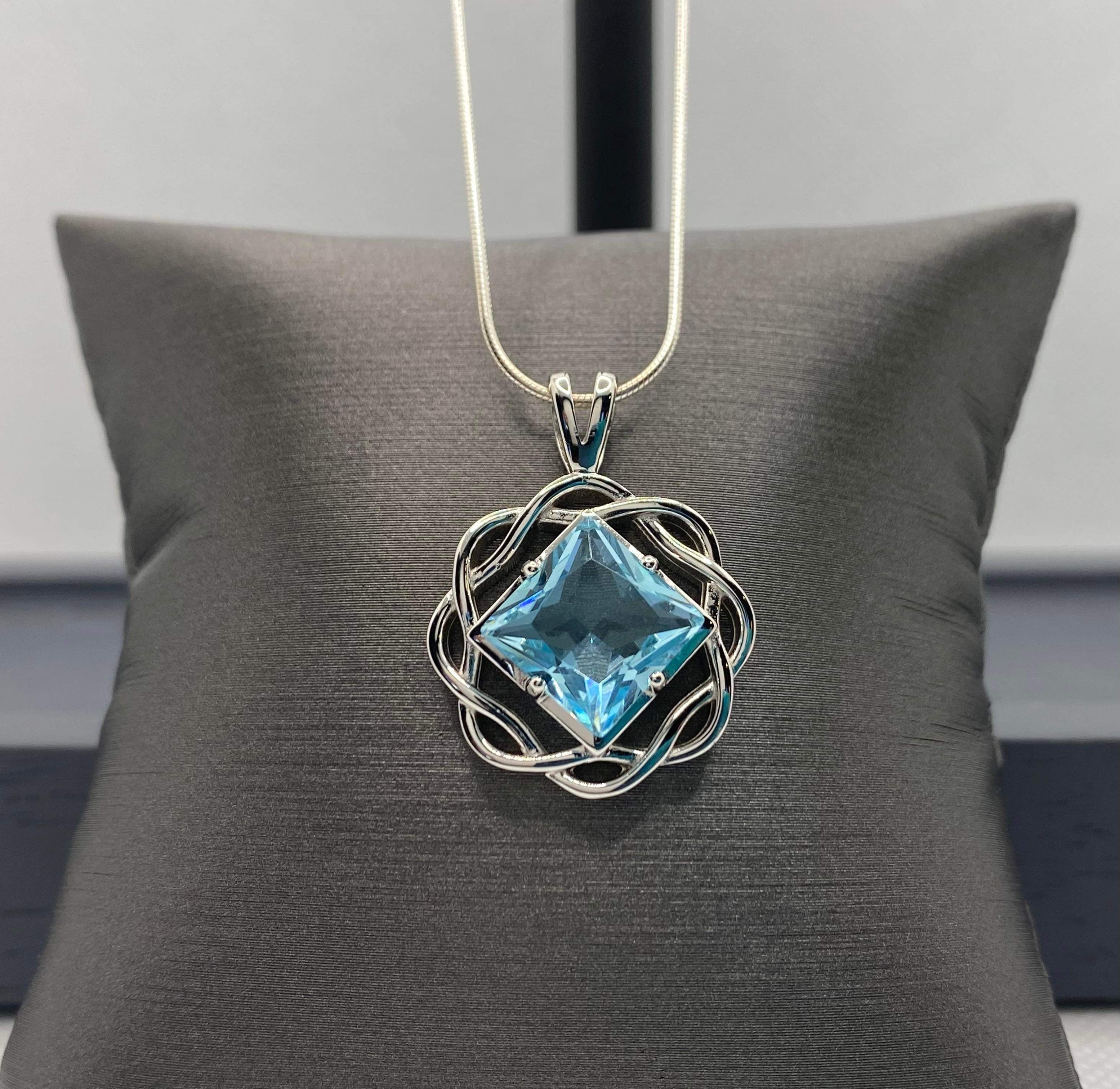 Medium Basket Weave Service Symbol Pendant with Birthstone .925 sterling silver image 10