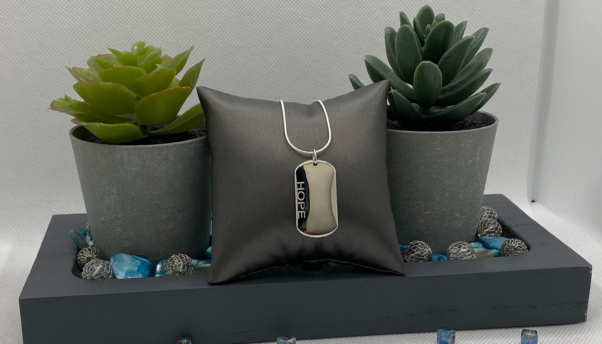 Dog Tag with Spiritual Principle Hope .925 sterling silver image 1