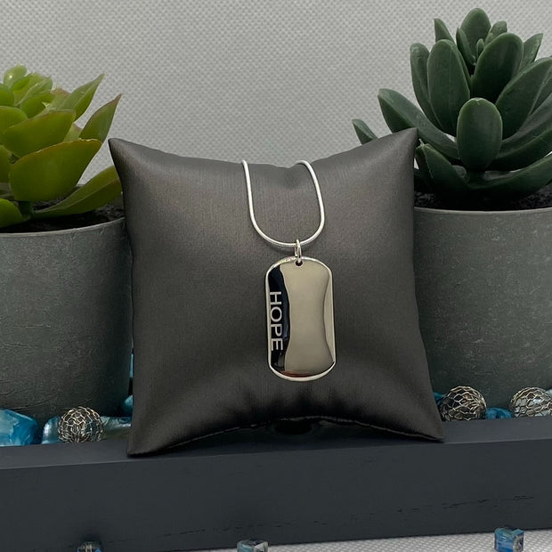 Dog Tag with Spiritual Principle Hope .925 sterling silver image 1