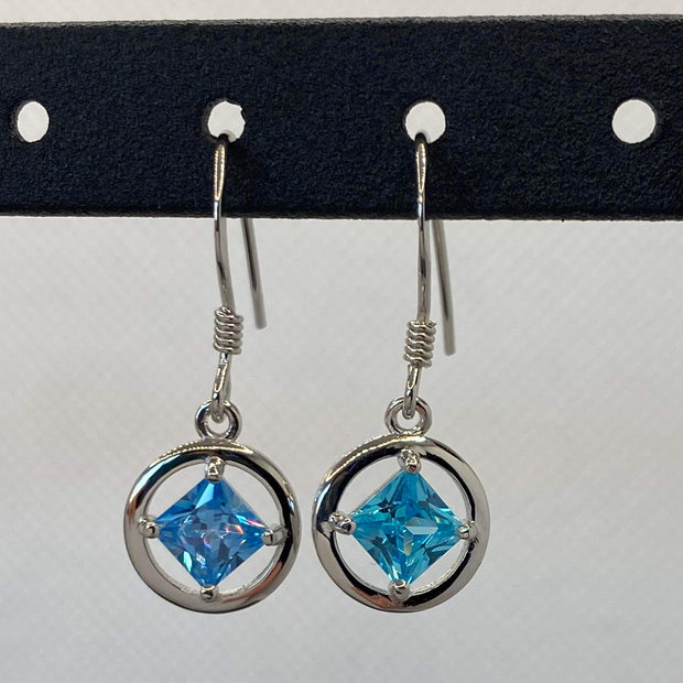 Small Sterling Silver NA Earrings with stones NAE-03 image 0