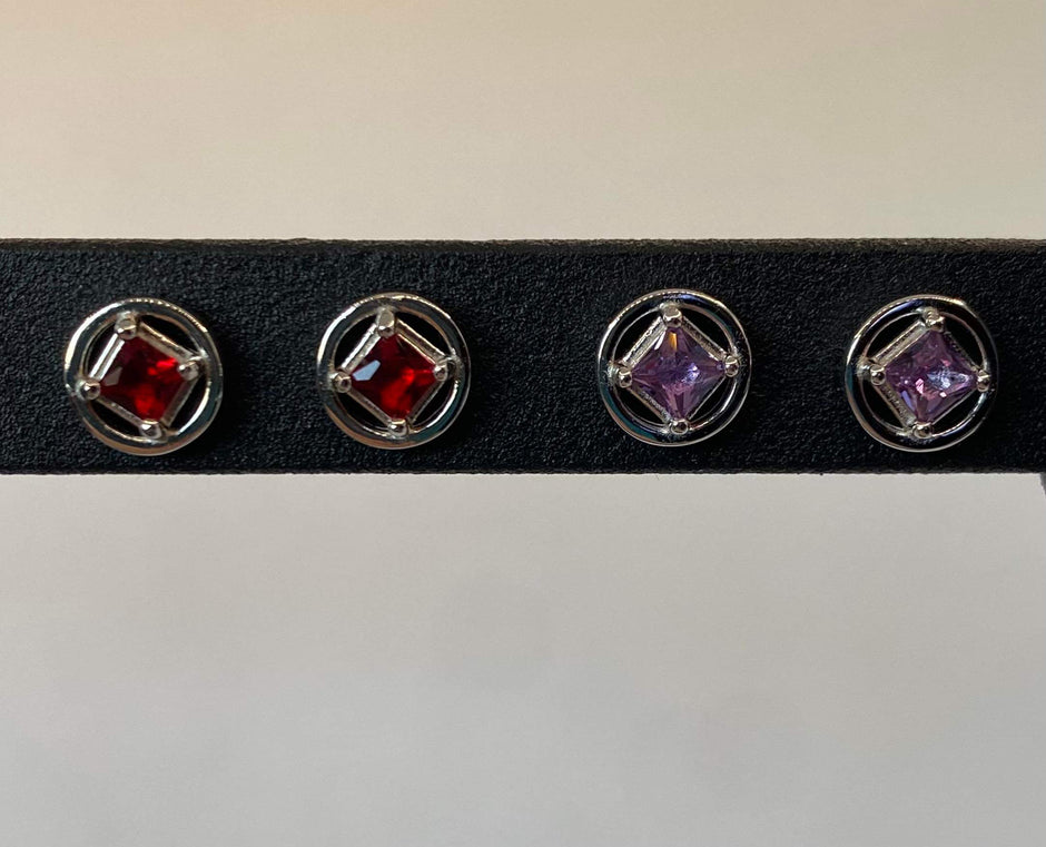Small Sterling Silver Stud NA Earrings with stones NAE-12 image 3