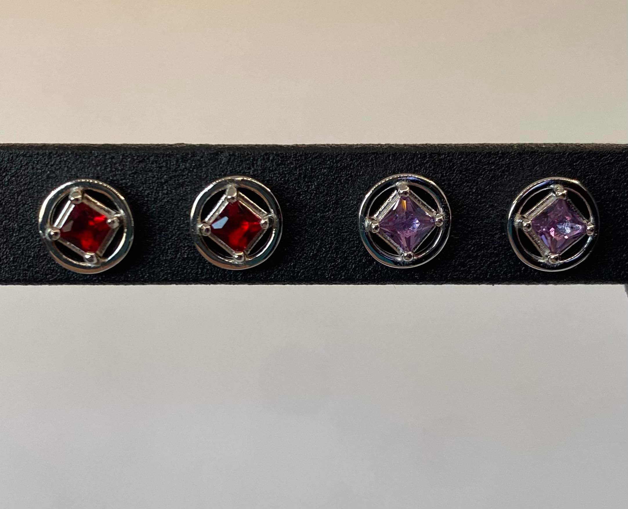 Small Sterling Silver Stud NA Earrings with stones NAE-12 image 3