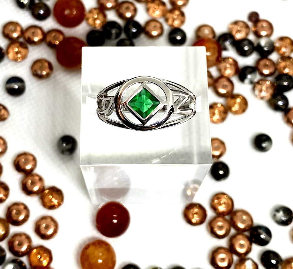 NA Sterling Silver Service Symbol Ring with CZ NAR-03 image 0