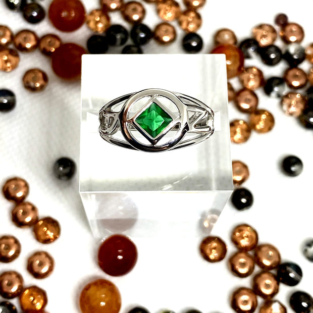 NA Sterling Silver Service Symbol Ring with CZ NAR-03 image 0