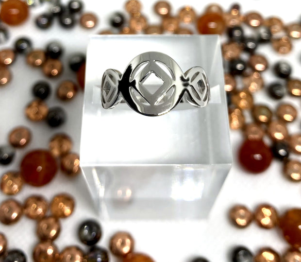 Three NA Symbol .925 Sterling Silver Ring NAR-09 image 0