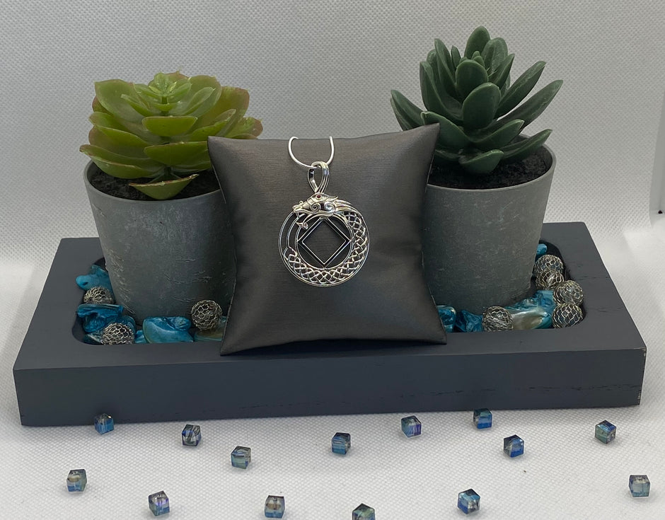 Dragon with NA Service Symbol Pendant .925 sterling silver image 1