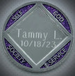 Custom Engraved Purple NA Butterfly Medallion