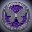 Custom Engraved Purple NA Butterfly Medallion