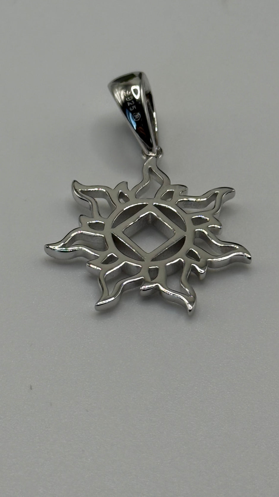 Medium NA Service Symbol in Sunburst Pendant .925 sterling silver