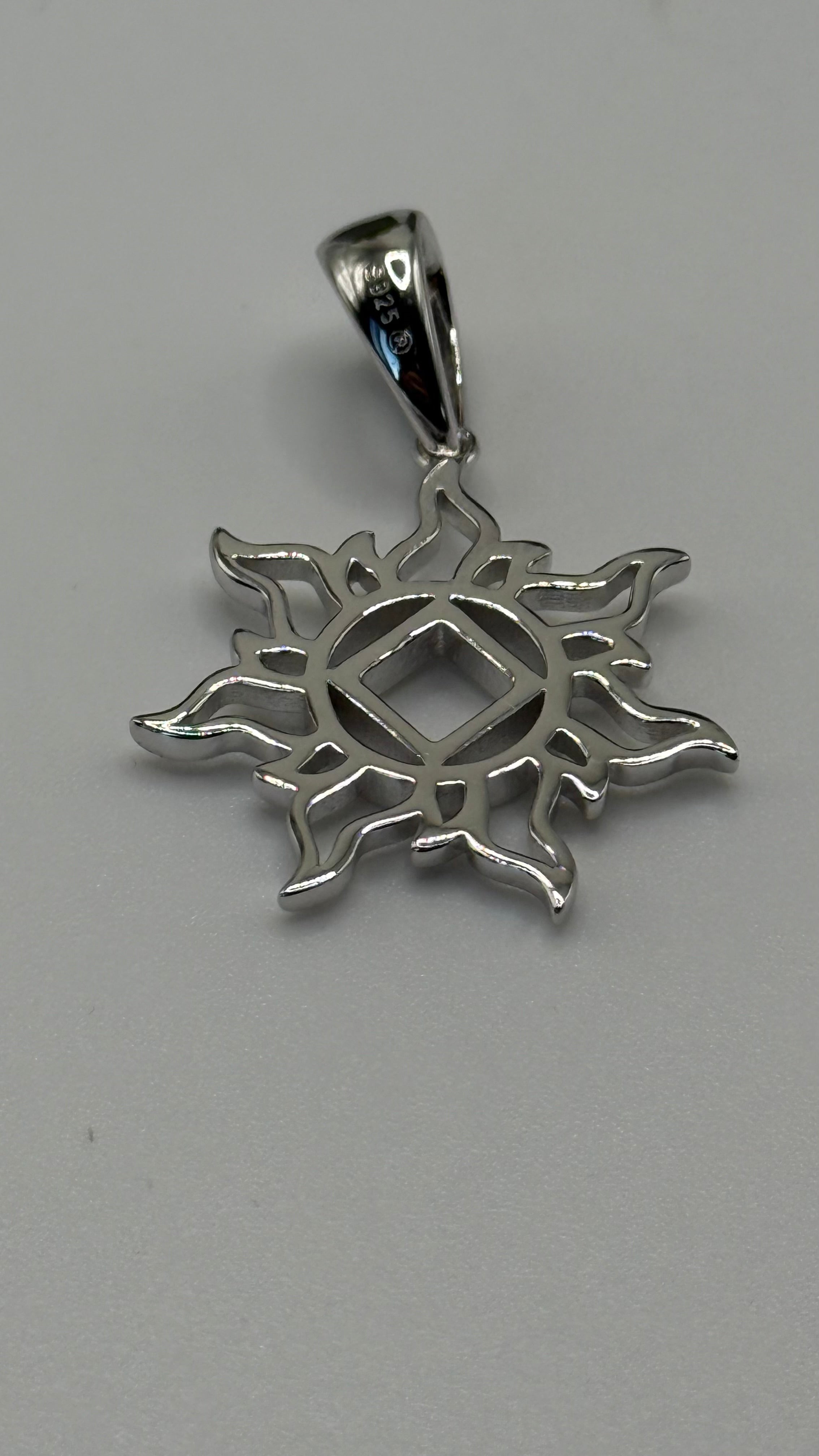Medium NA Service Symbol in Sunburst Pendant .925 sterling silver