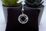 NA Service Symbol with clear CZ stones