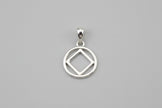 Extra Small NA Service Symbol  Pendant .925 sterling silver