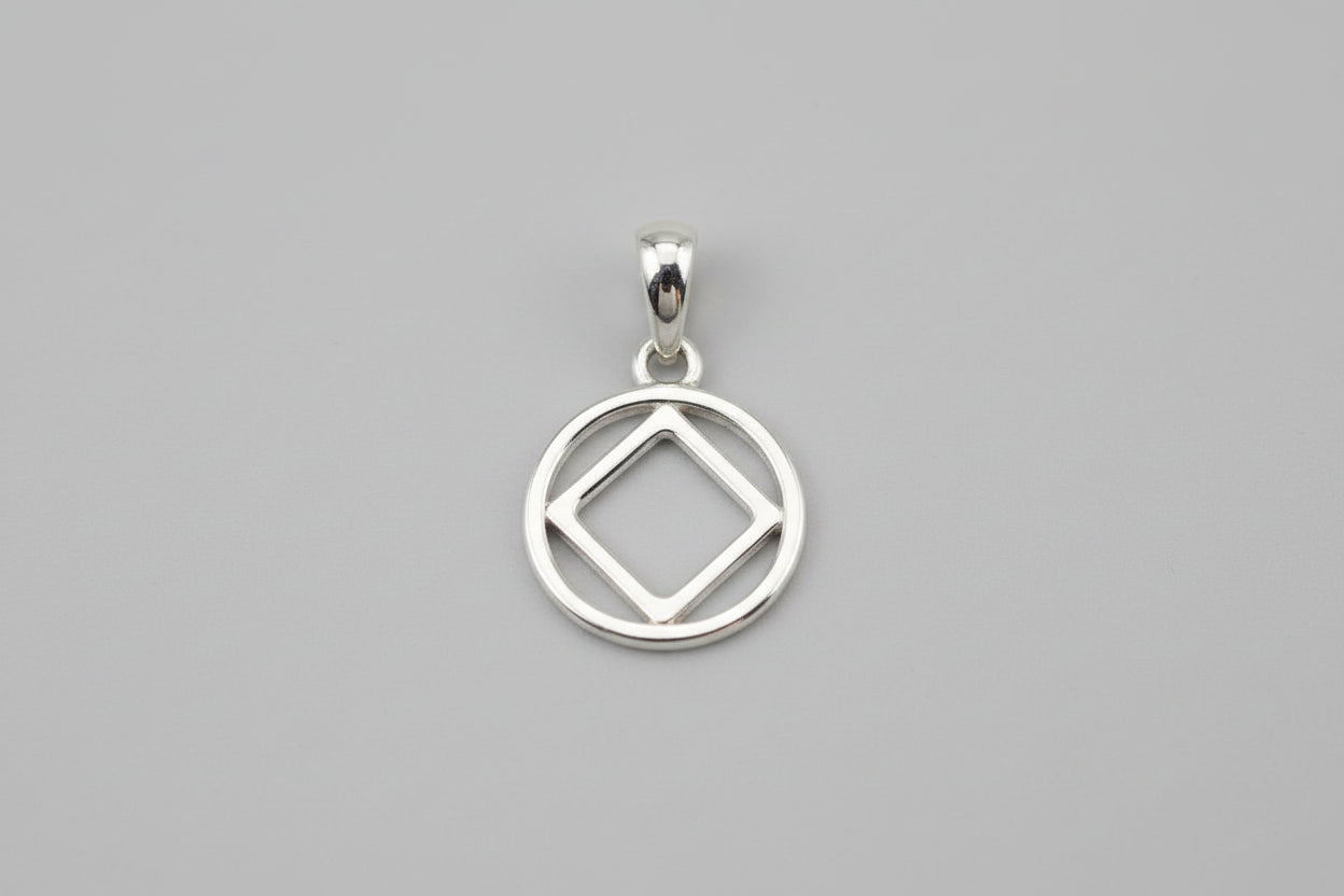 Extra Small NA Service Symbol  Pendant .925 sterling silver