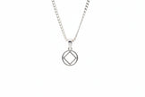 Extra Small NA Service Symbol  Pendant .925 sterling silver