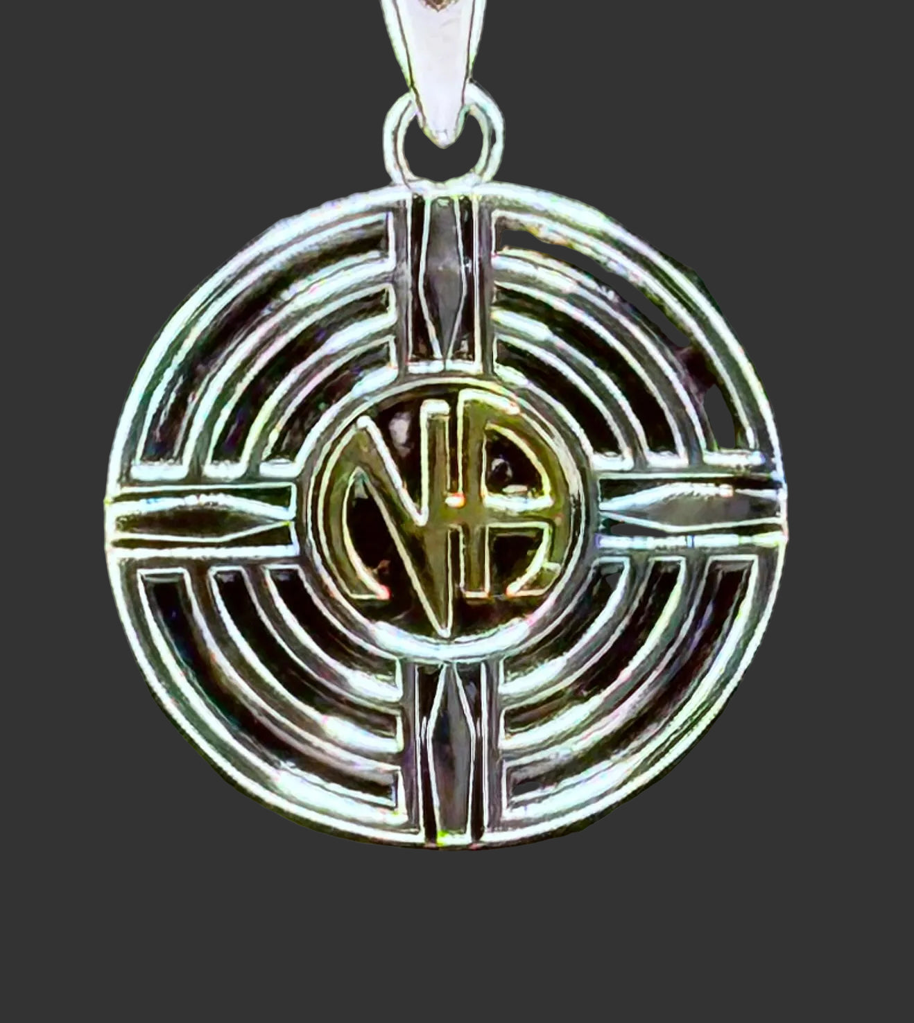 Original logo NA Pendant .925 sterling silver with 18k gold plated NA in center