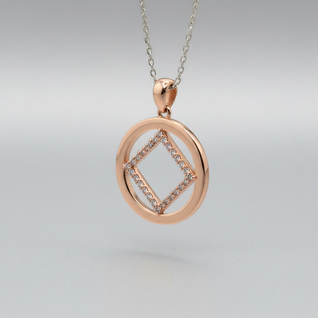Rose Gold NA Service Symbol with CZ stones
